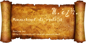 Mauszkopf Árpád névjegykártya